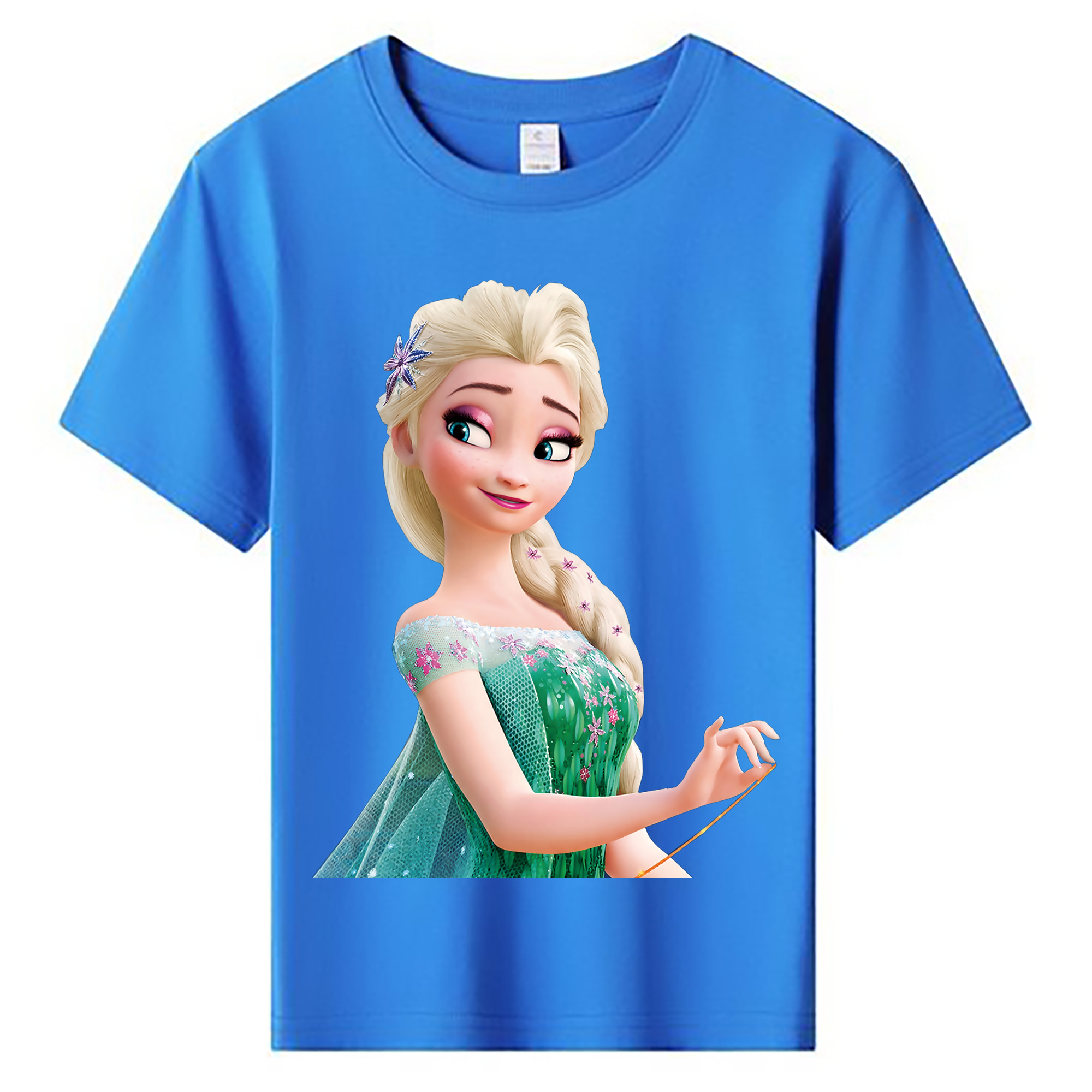 （画像用） アナと雪の女王 アンナ エルサ Frozen Anna Elsa 綿100％キッズTシャツ（フロントプリント）